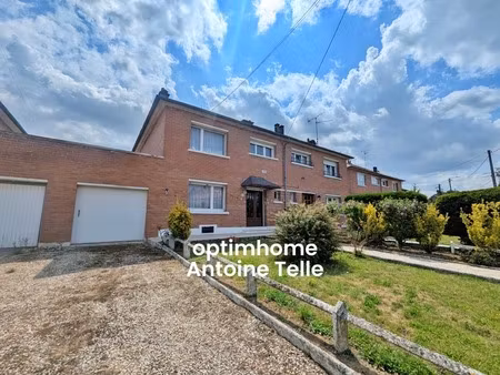 bazuel - maison gmf semi mitoyenne à conforter  3/4 chambres avec devanture  garage  terra