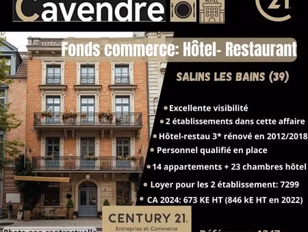 hôtel  restaurant 1 m² salins les bains