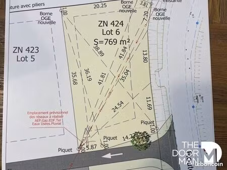 terrain 769 m² verdun sur garonne