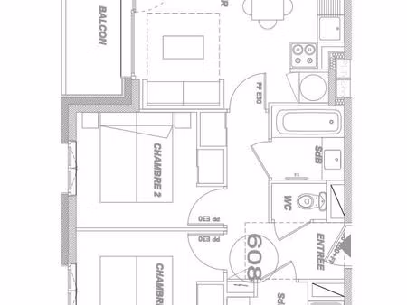 appartement 3 pièces 45 m²