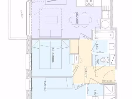 appartement 2 pièces 41 m²