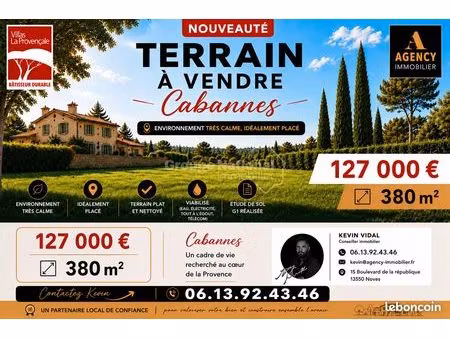 terrain 380 m² cabannes