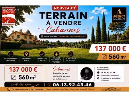 terrain 562 m² cabannes