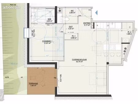 appartement 2 pièces 58 m²