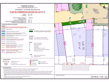vente terrain 277 m² jonquières (84150)