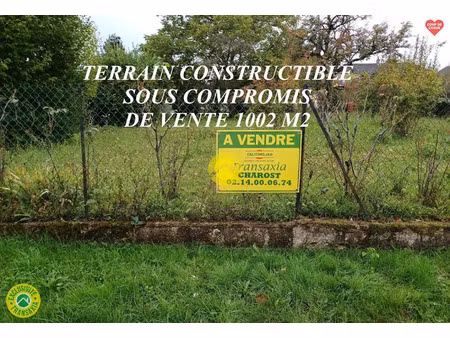 vente terrain 1002 m² à chârost (18290)  23 000 €