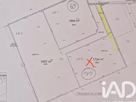 vente terrain 1734 m² à vaudesincourt (51600)  85 000 €