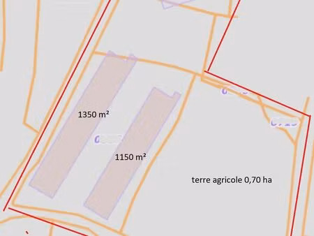 2 poulaillers  1 hangar  terres agricoles possibles