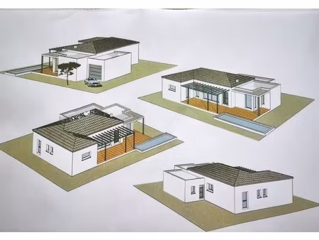 terrain constructible de 839 00 m² magalas (34) avec villa plain pied 4 faces