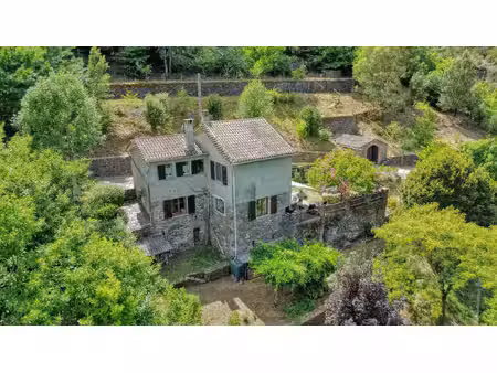 maison en pierres avec terrain terrasse  rivière  garage et caves