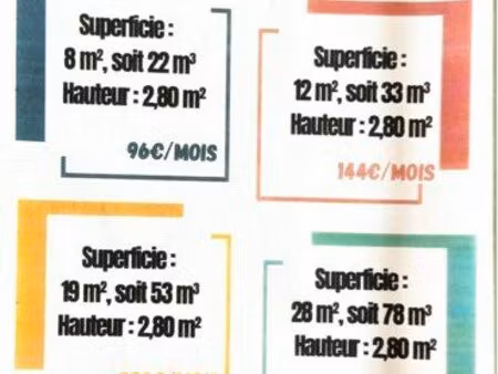 box de stockage neufs et sécurisés