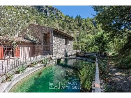 maison en pierre avec source et bassin naturel - drôme provençale