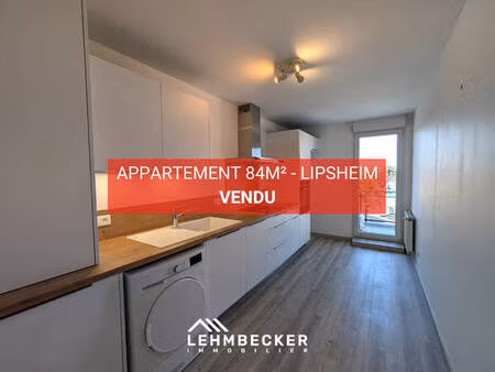 appartement 4 pièces 84m² - double garage/balcon - lipsheim