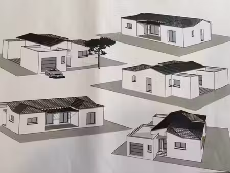 magalas(34) a vendre terrain construtible de 818 m2 avec villa contemporaine plain pied 4 