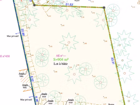 bois des éloux - tres beau terrain a batir de 904m2