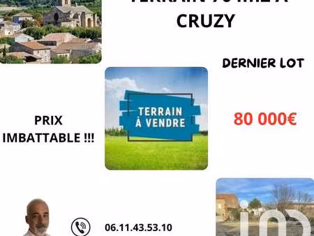 vente terrain à cruzy (34310) : à vendre / 704m² cruzy
