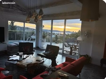 location 5 mois  villa meublée 5 chambres  vue mer  jardin 1800 m2  tout inclus (électrici