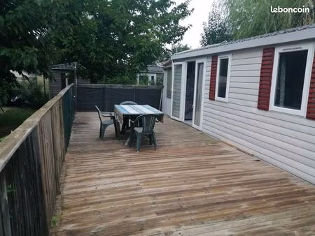 parcelles + mobil home + terrasse dans camping en copropriété