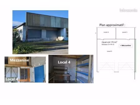 entrepôt 79 m²sur un quai