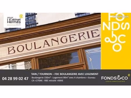 fonds de commerce boulangerie 245 m²