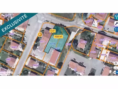vente terrain à batir 1000 m² à tullins (38210)  129 000 €