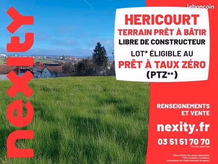 terrain à héricourt  de 697 m2  viabilisé et libre de constructeur
