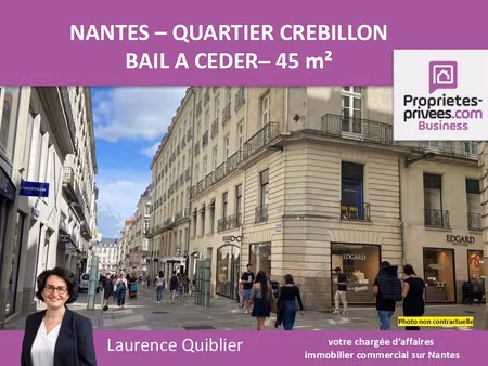 44000 nantes - bail a ceder   local commercial 45 m²   quartier graslin