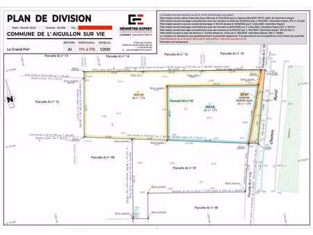 vente terrain à l'aiguillon-sur-vie (85220) : à vendre / 502m² l'aiguillon-sur-vie