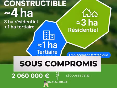 vente terrain à lécousse (35133) : à vendre / 39000m² lécousse