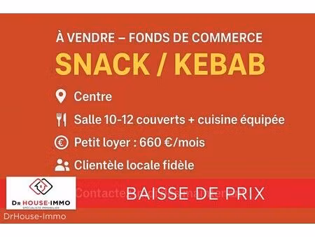 fonds de commerce restauration rapide (kebab/snack) axe rouen - dieppe