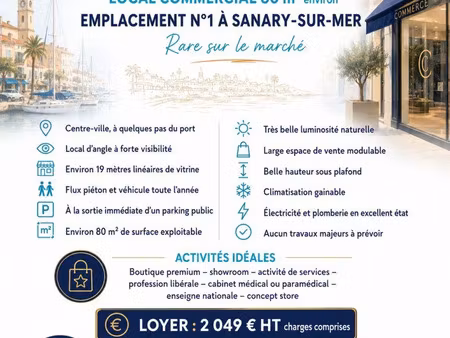 vente commerce 81 m² sanary-sur-mer (83110)