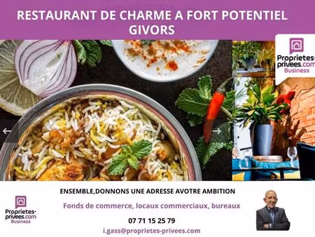69700 givors - restaurant 90 couverts avec terrasse