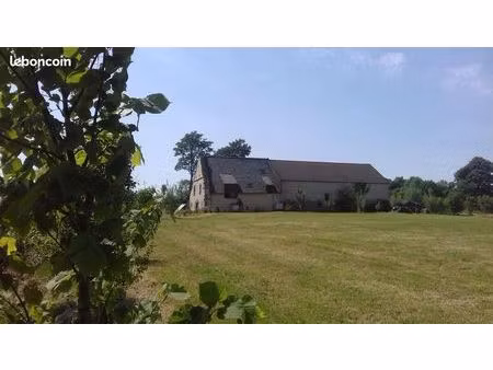 grande maison économe et écologique  grande grange  terrain  vue monts du cantal