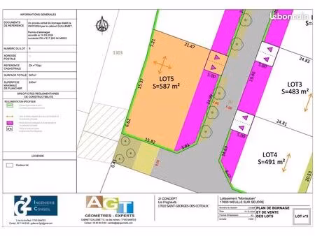 terrain constructible 587 m2