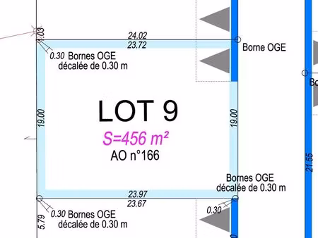 terrain constructible fossé (41330)