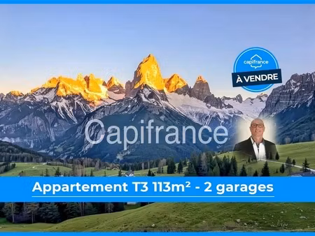 t3 de 113m² avec 2 grands garages proche bourg-saint- maurice (73)