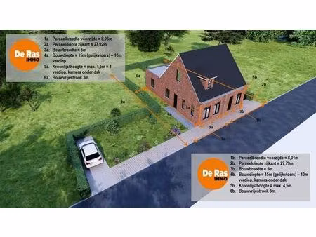 hillegem – zuidgerichte bouwgrond  hob  met centrale ligging