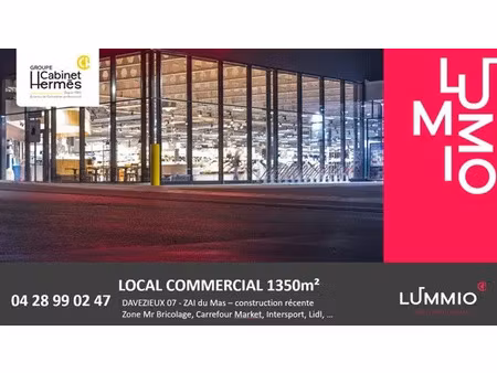 local commercial 1 350m² - davezieux zone codata