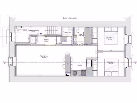 achat appartement 3 pièces 63m²