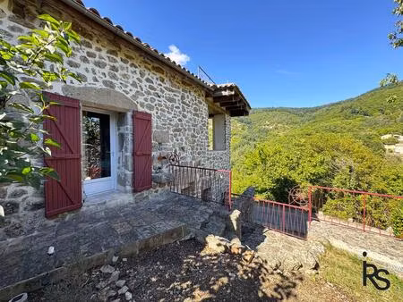 une charmante maison en pierre sur 4 niveaux de 78 m2 avec de grandes terrasses et 267 m2.