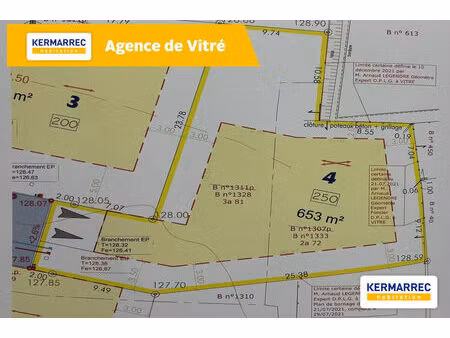 a vendre terrain constructible viabilisé de 653 m² à mondevert - 66 076 € hai