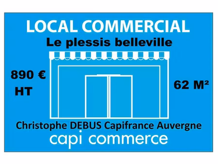 location locaux professionnels 62 m² à le plessis-belleville (60330)  1 020 €