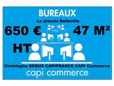 local professionnel à louer le plessis belleville 1 pièce(s) 47m2 650€/mois ht/hc