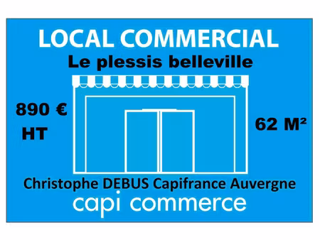 local professionnel à louer le plessis belleville 1 pièce(s) 62m2 890€/mois ht/hc