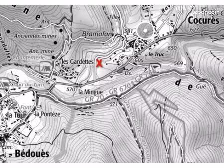 terrain constructible 1270m² - zone florac lozere parc des cevennes