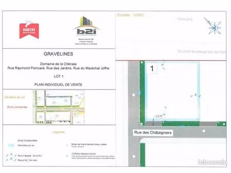 terrain 438 m² gravelines