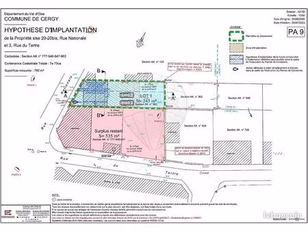 terrain 245 m² cergy