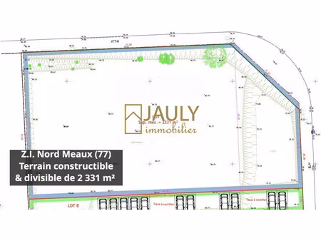 terrain constructible 2 331 m² z.i. nord meaux