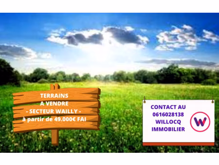 achat terrain 330m² wailly 62217
