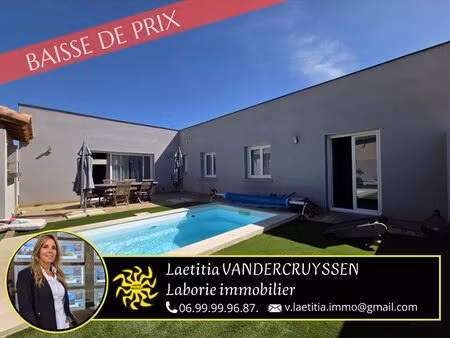 a vendre villa t4 de plain-pied 107 m2 avec piscine et garage